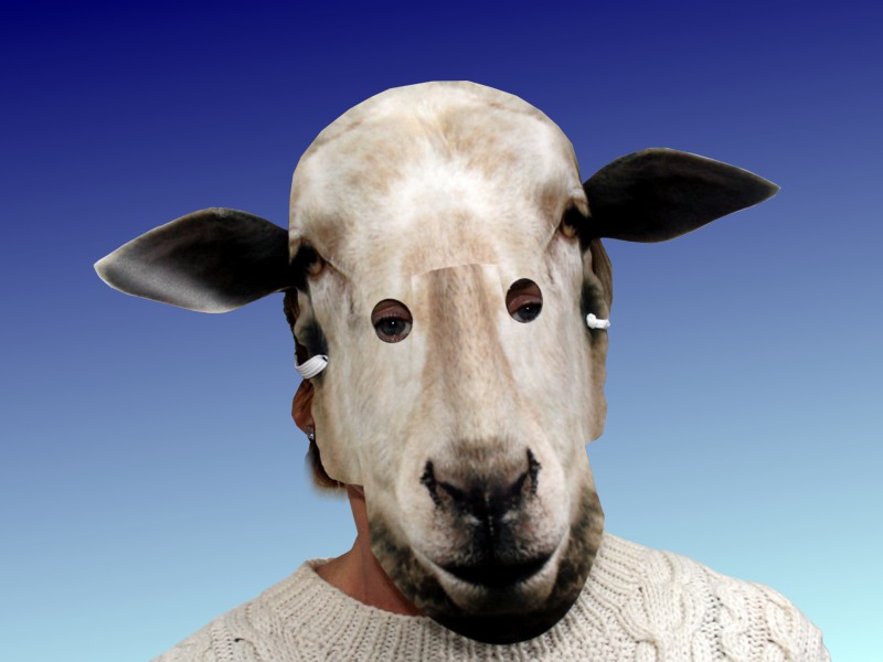Tiermaske Weißes Schaf